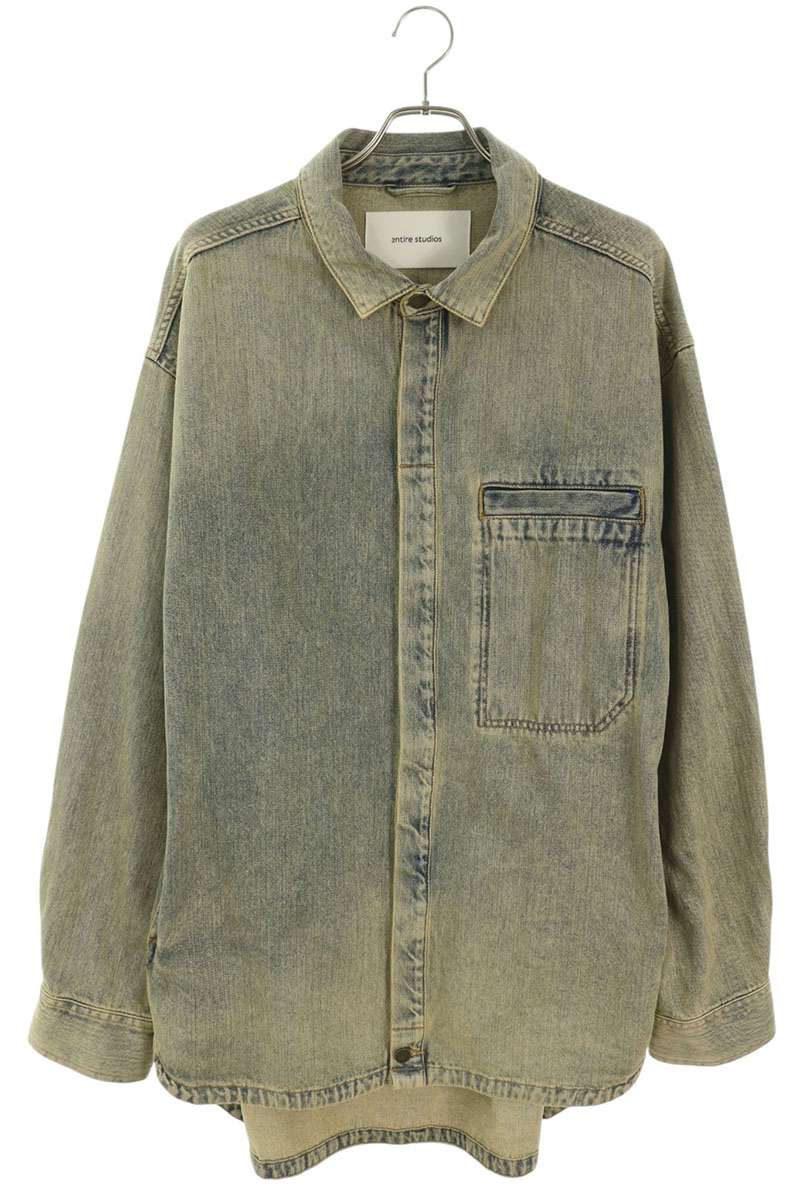 entire studios Herculean Denim Long Sleeve Shirt Indigo Size M