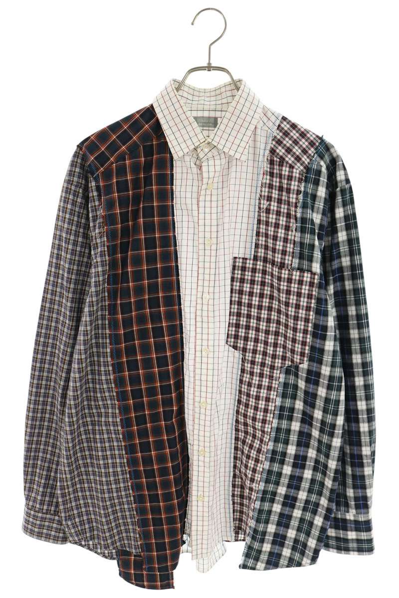 kolor BEACON 20SS Multi Patchwork Check Long Sleeve Shirt Size 2