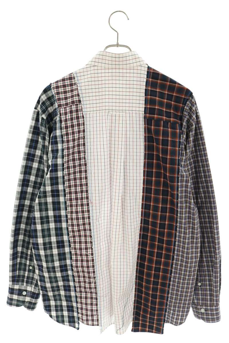 kolor BEACON 20SS Multi Patchwork Check Long Sleeve Shirt Size 2