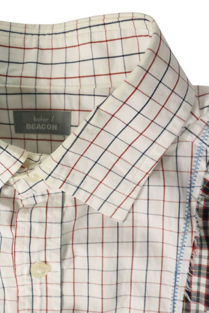 kolor BEACON 20SS Multi Patchwork Check Long Sleeve Shirt Size 2