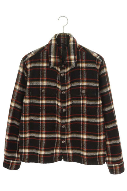 Chrome Hearts WORK DOG Cross Button Check Long Sleeve Shirt Size S