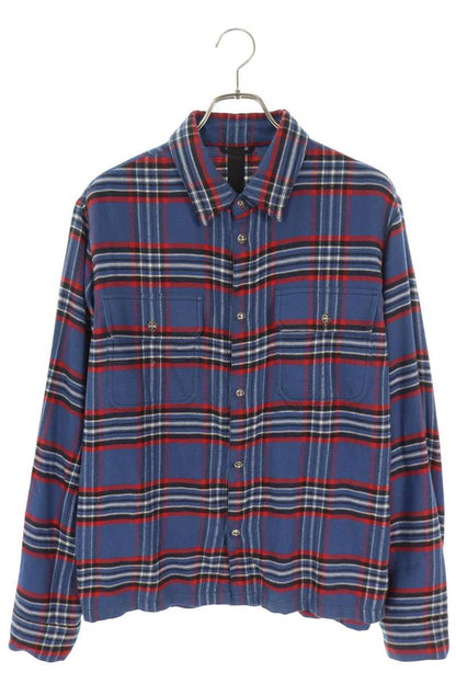 Chrome Hearts WORK DOG Cross Button Flannel Long Sleeve Shirt Size M