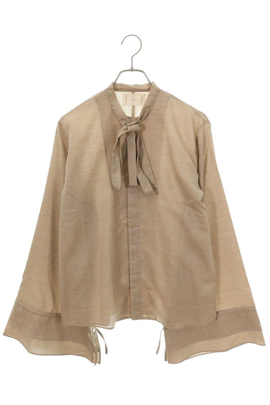 cantate 19SS Bow Collar Shirt Cashmere Silk Beige Size 42