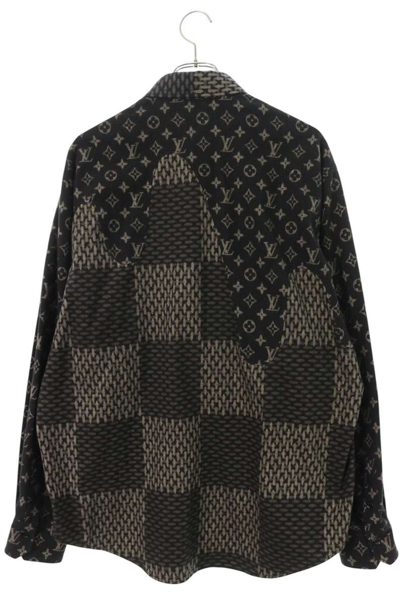 LOUISVUITTON 20AW Monogram Damier Flannel Shirt Black Size M