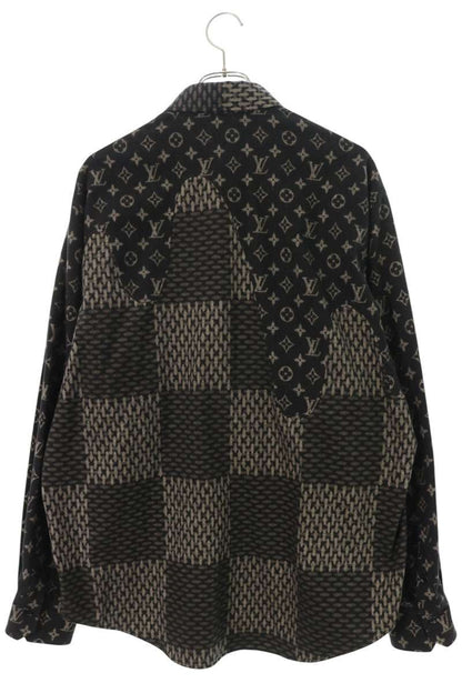 LOUISVUITTON 20AW Monogram Damier Flannel Shirt Black Size M