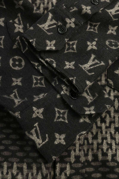 LOUISVUITTON 20AW Monogram Damier Flannel Shirt Black Size M