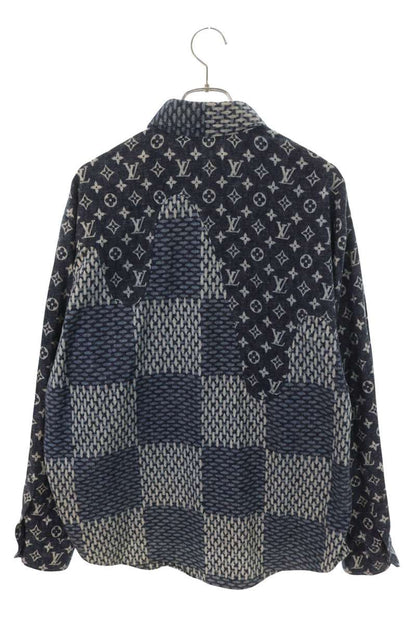 LOUISVUITTON 20AW Monogram Damier Flannel Shirt Blue Size M