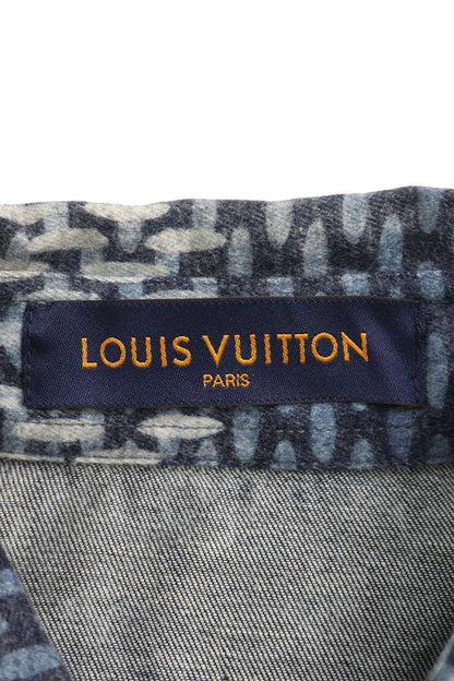 LOUISVUITTON 20AW Monogram Damier Flannel Shirt Blue Size M