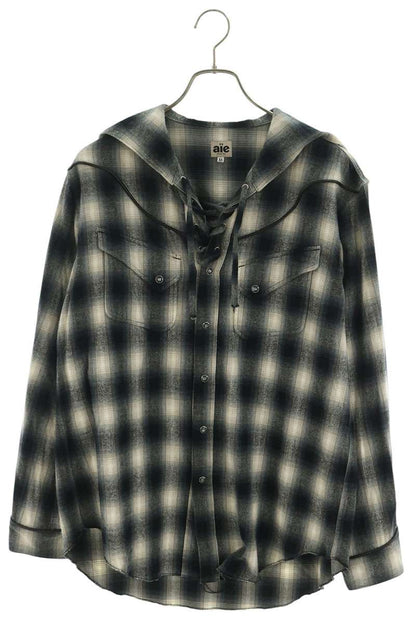 AiE Check Sailor Collar Yoke Piping Sleeve Shirt Size XS