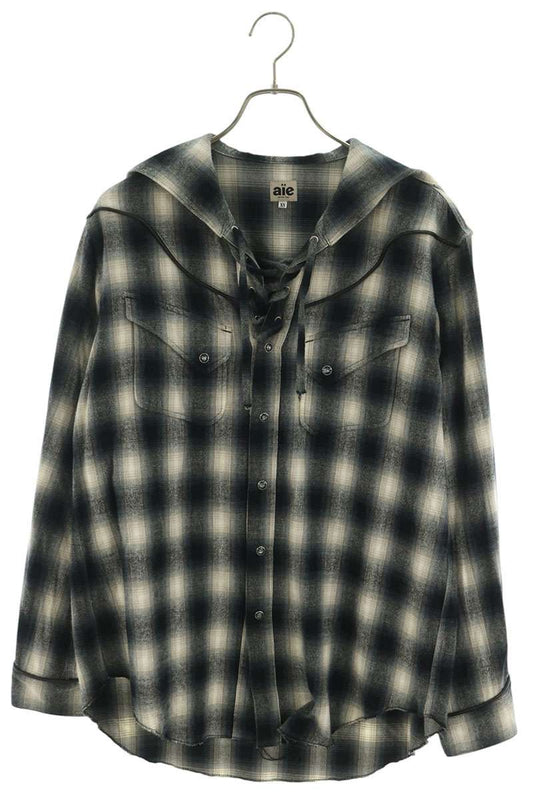 AiE Check Sailor Collar Yoke Piping Sleeve Shirt Size XS