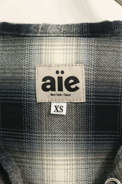 AiE Check Sailor Collar Yoke Piping Sleeve Shirt Size XS
