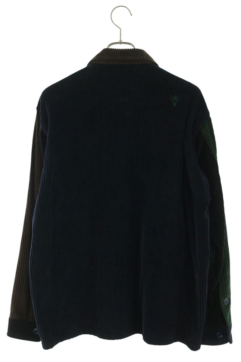 South2West8 Crazy Pattern Corduroy Shirt Multi Size S