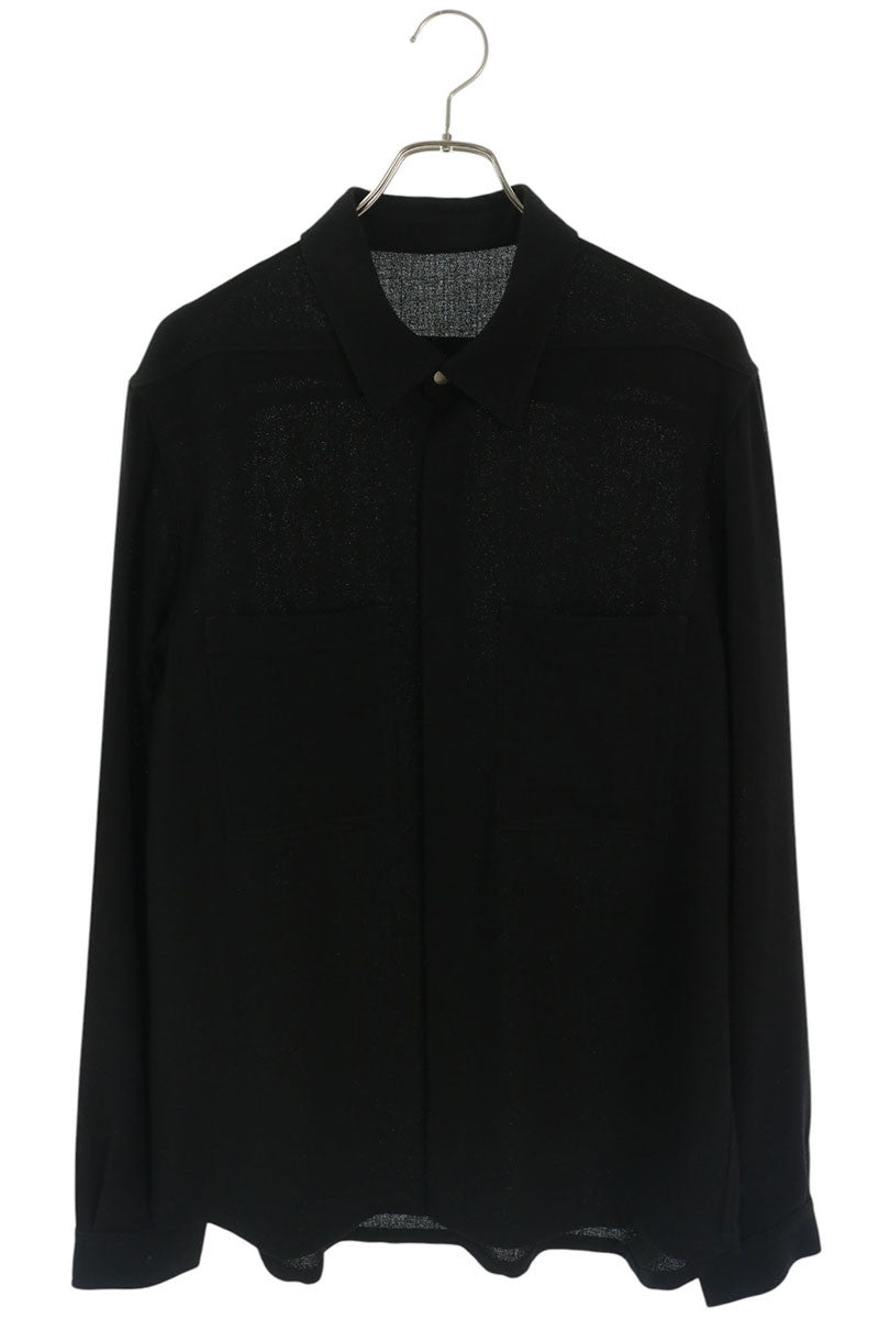 Rick Owens Wool Outer Long Sleeve Shirt Black Size 50