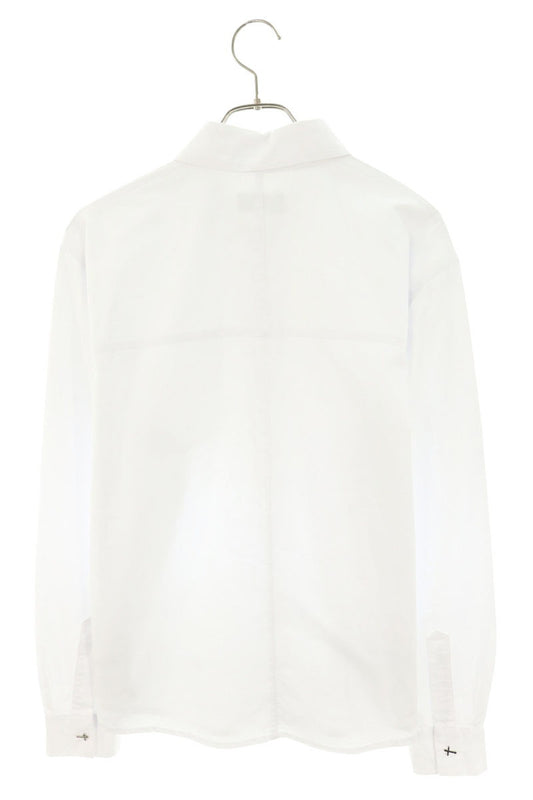 LAST NEST Cross Button Cotton Shirt White Size M