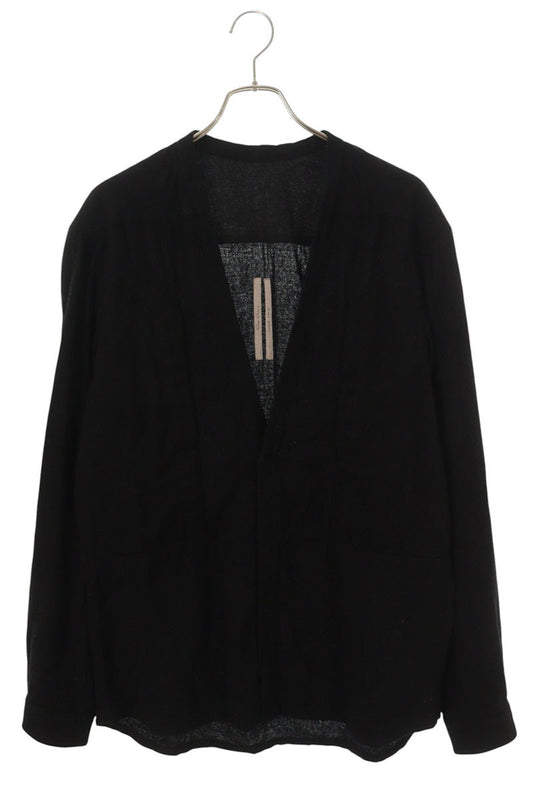 Rick Owens 23AW Wool Larry Long Sleeve Shirt Black Size 50