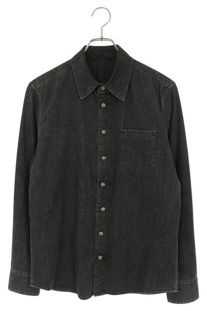 Chrome Hearts Denim Cross Button Long Sleeve Shirt Multi Size S