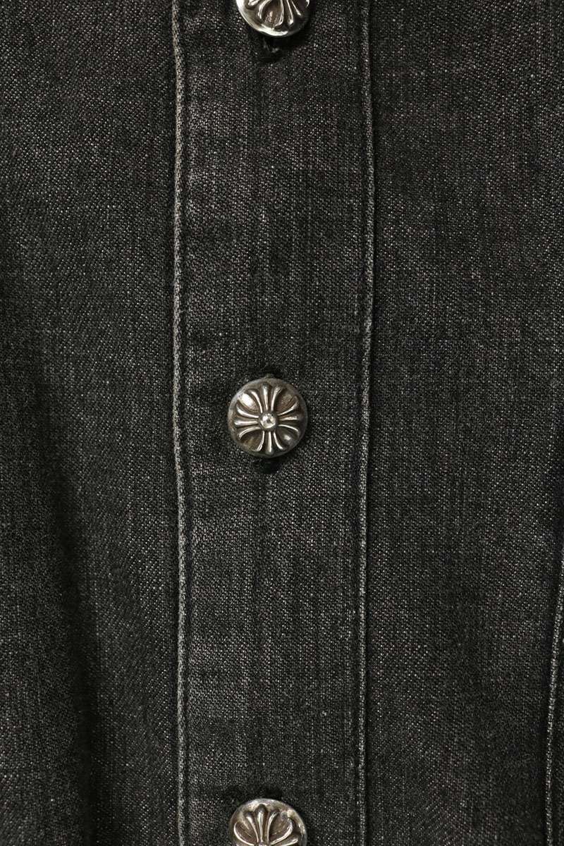 Chrome Hearts Denim Cross Button Long Sleeve Shirt Multi Size S
