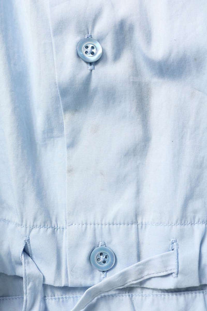 AMI Alexandre Mattiussi Cropped Drawcord Shirt Blue Size 40