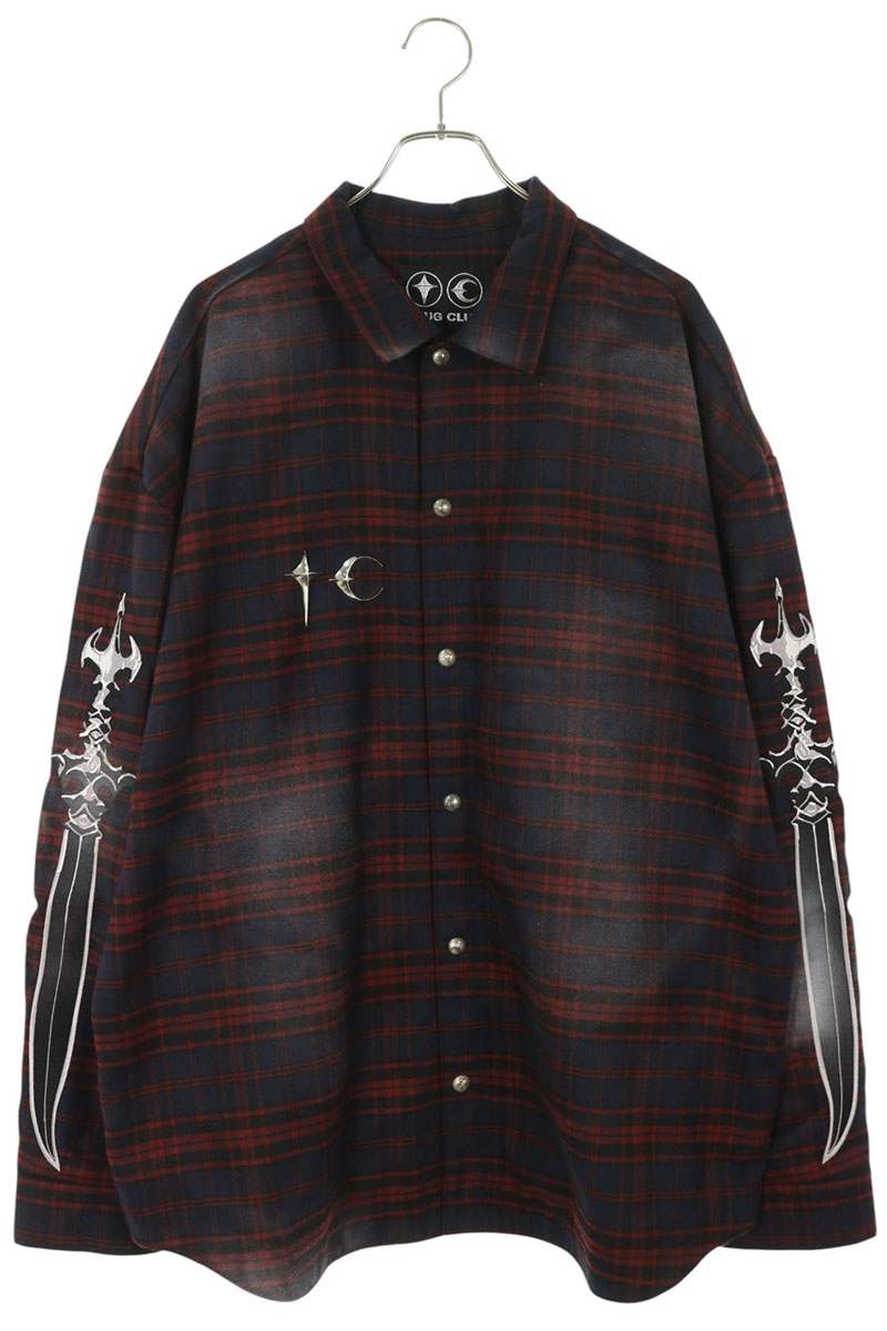 THUG CLUB Arab Sword Flannel Long Sleeve Shirt Multi Size 4