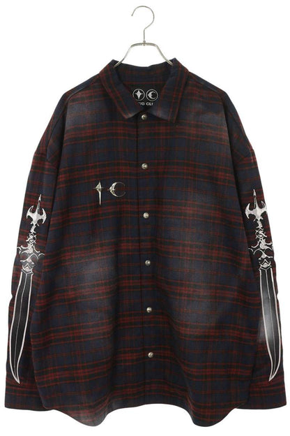 THUG CLUB Arab Sword Flannel Long Sleeve Shirt Multi Size 4