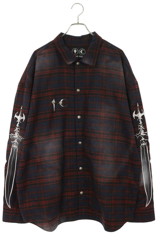 THUG CLUB Arab Sword Flannel Long Sleeve Shirt Multi Size 4