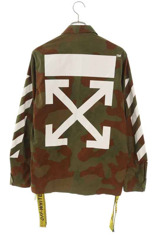 OFF-WHITE 17AW Back Arrow Industrial Shirt Khaki Size XS