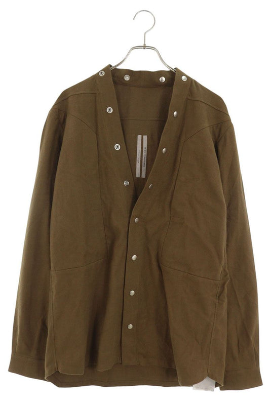 Rick Owens 24AW FL Larry Fog Pocket Long Shirt Brown Size 48