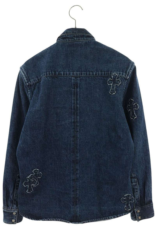 Chrome Hearts LOOSEENDS FBRC Denim Cross Patch Shirt Size M