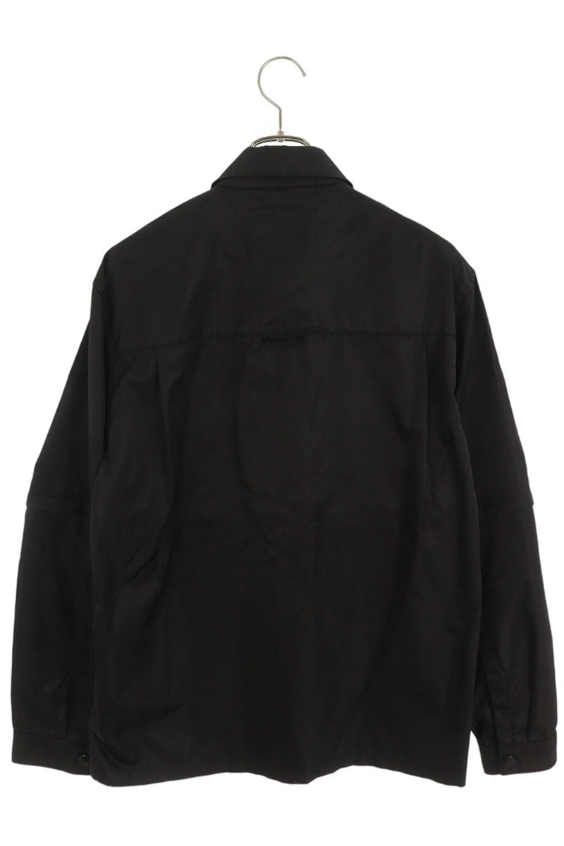 PRADA RE-NYLON Triangle Logo Long Sleeve Shirt Black Size S