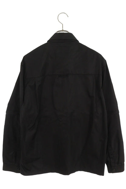 PRADA RE-NYLON Triangle Logo Long Sleeve Shirt Black Size S