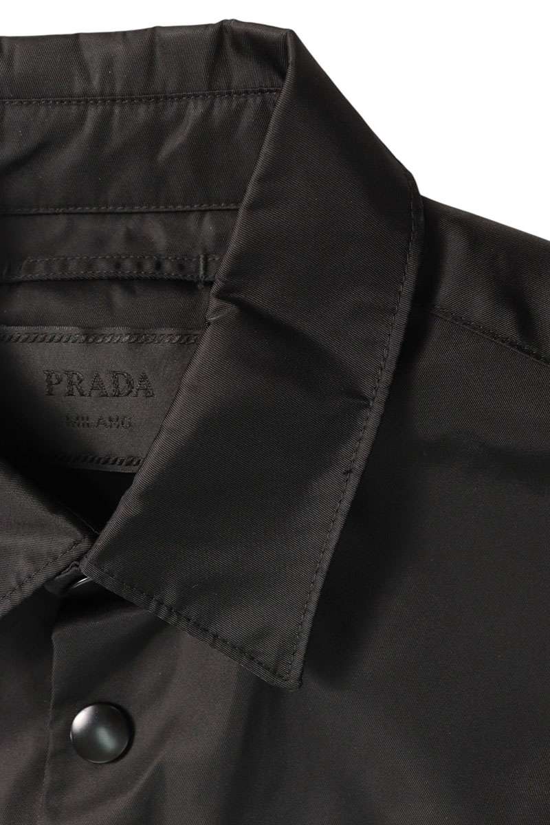 PRADA RE-NYLON Triangle Logo Long Sleeve Shirt Black Size S