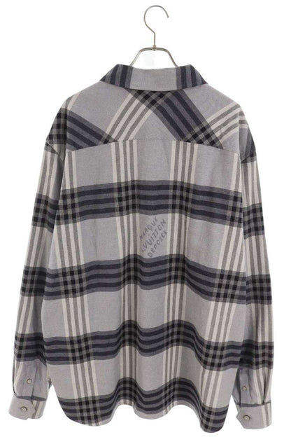 LOUISVUITTON AW24 Damier Flannel Long Shirt Gray Size 6L