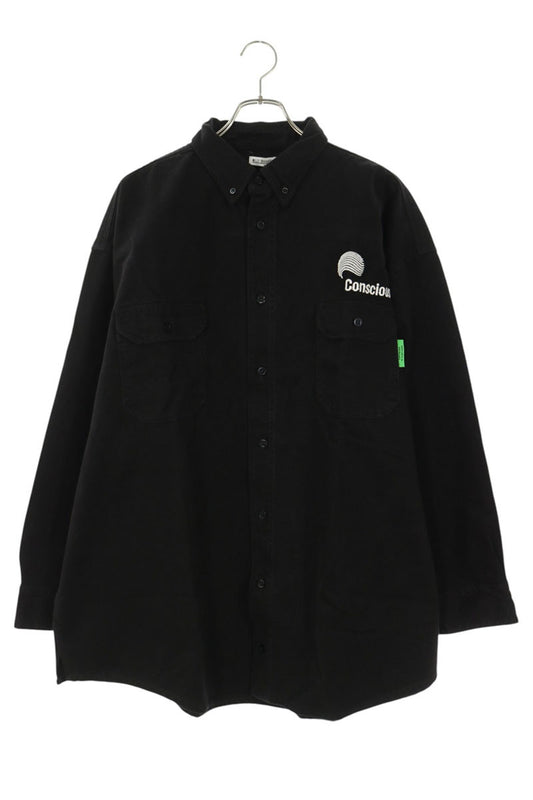 WILLY CHAVARRIA BIG DADDY Logo Denim BD Shirt Black Size S