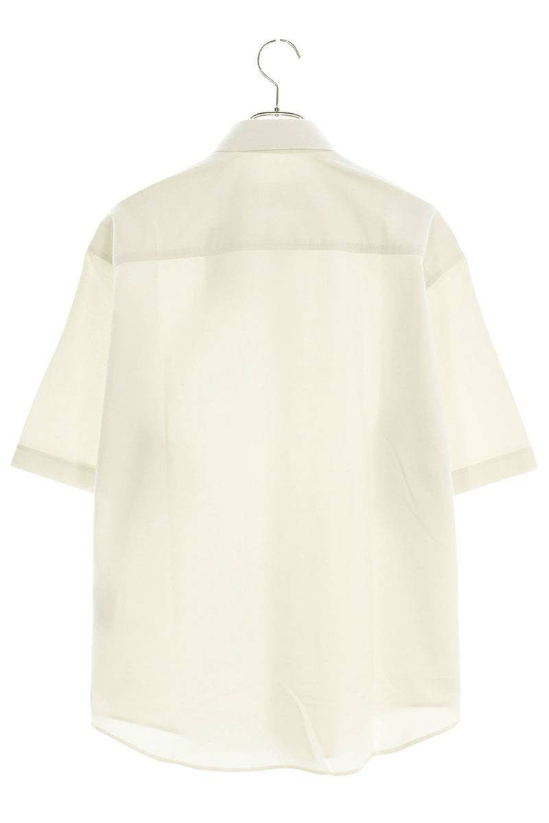 AMI 24SS Embroidered Short Sleeve Shirt White x Red Size S