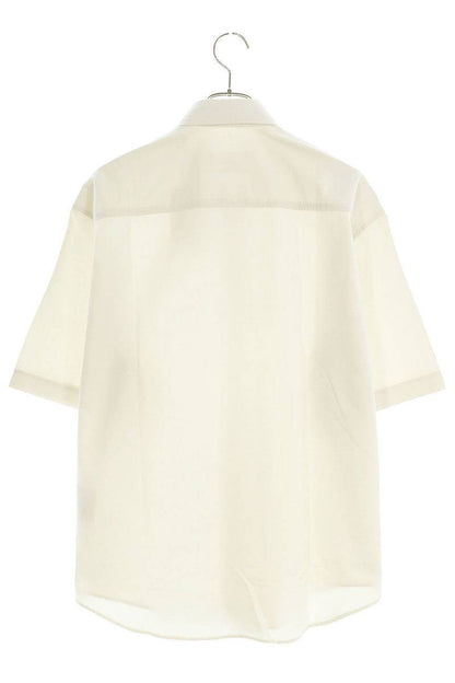 AMI 24SS Embroidered Short Sleeve Shirt White x Red Size S