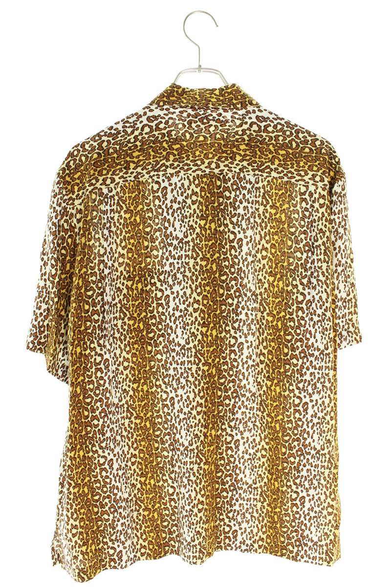 CELINE Leopard Print Rayon Short Sleeve Shirt Brown Size XXL