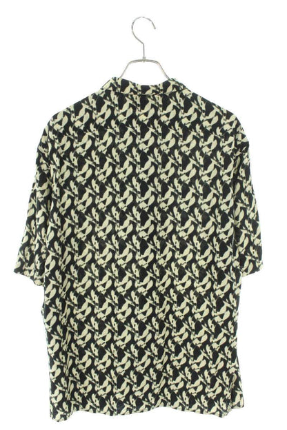 Saint Laurent Paris All-Over Print Rayon Silk Short Sleeve Shirt Size XS