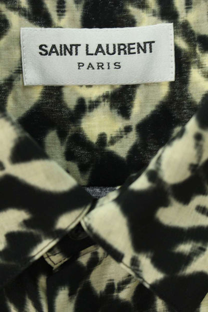Saint Laurent Paris All-Over Print Rayon Silk Short Sleeve Shirt Size XS