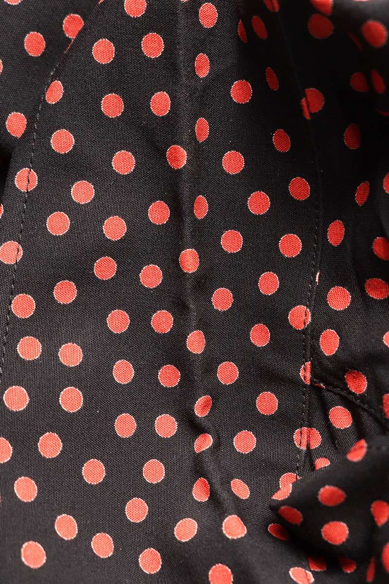CELINE Dot Print Hawaiian SS Shirt Black/Red Size S
