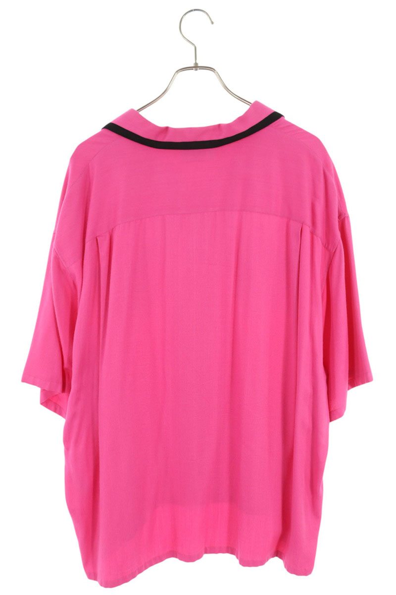 CELINE Logo Embroidered Bowling SS Shirt Pink Size S