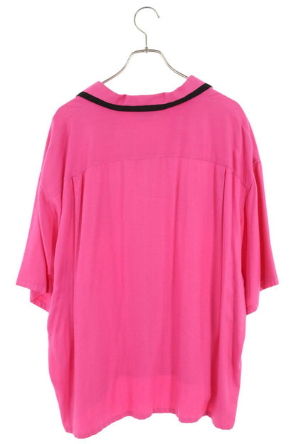 CELINE Logo Embroidered Bowling SS Shirt Pink Size S