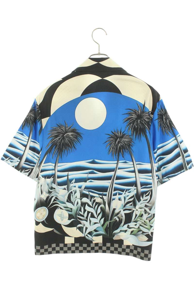 Louis Vuitton 24AW Print Cotton Short Sleeve Shirt Blue Size S