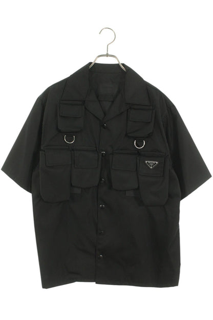 PRADA 24SS RE-NYLON Multi-Pocket SS Shirt Black Size S
