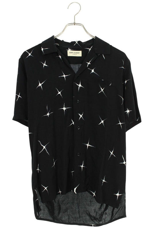 Saint Laurent Paris Short Sleeve Shirt Black Size 36