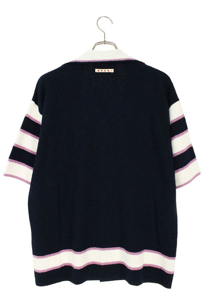 Marni Striped Terry Cotton Blend Short Sleeve Shirt Size M