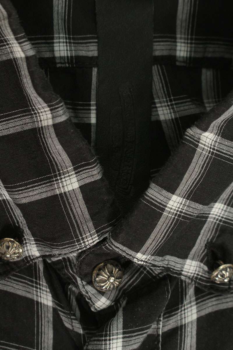 Chrome Hearts Crossball Button Check SS Shirt Size M