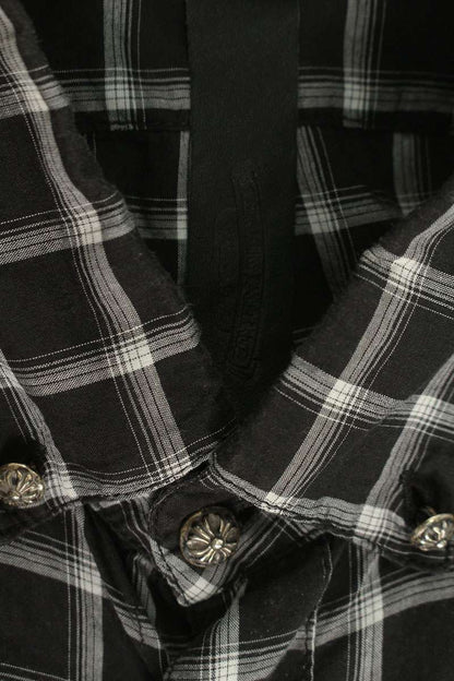 Chrome Hearts Crossball Button Check SS Shirt Size M