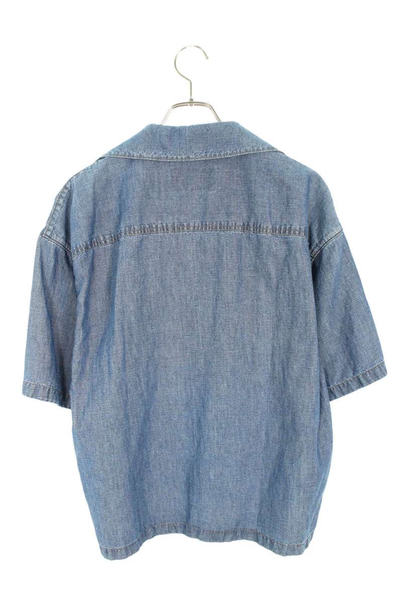 PRADA Triangle Plate Chambray Shirt Indigo Size S