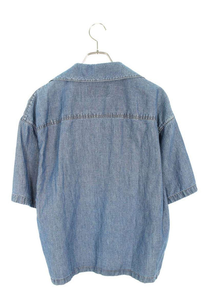 PRADA Triangle Plate Chambray Shirt Indigo Size S