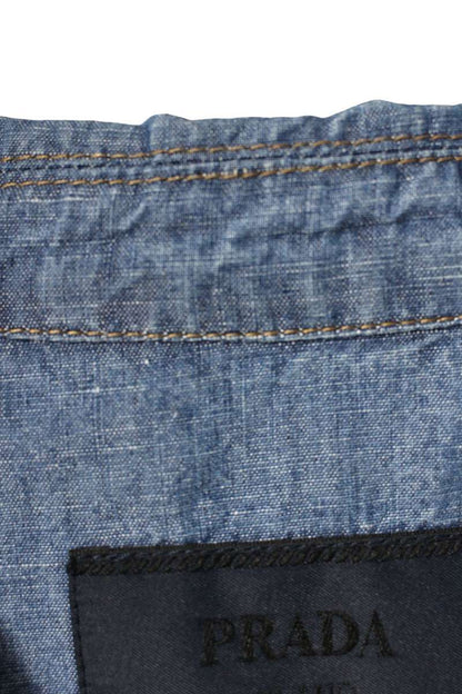 PRADA Triangle Plate Chambray Shirt Indigo Size S